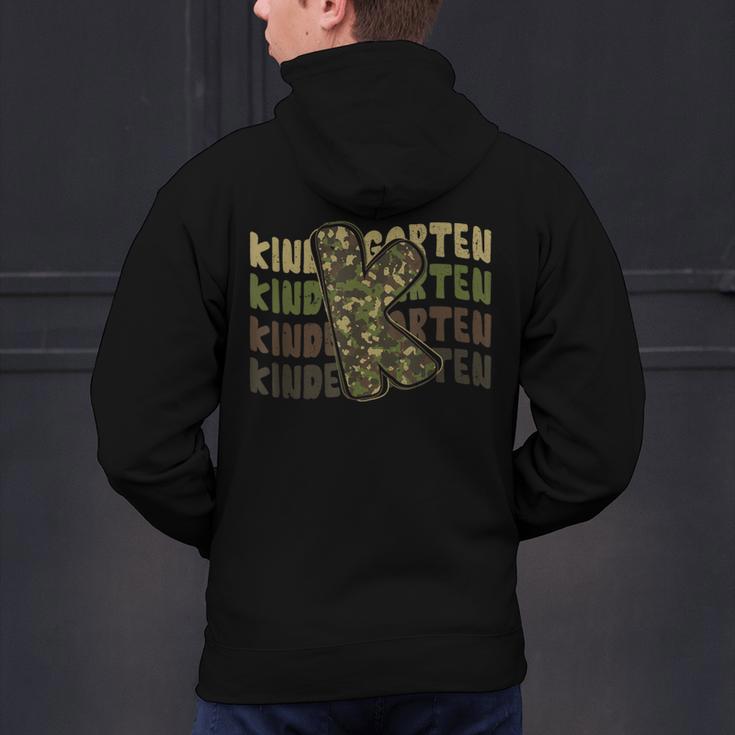 Kindergarten Camo Camouflage Boy Teacher Back To School Men's Hoodie Back Print, gift for family, gift for coworker