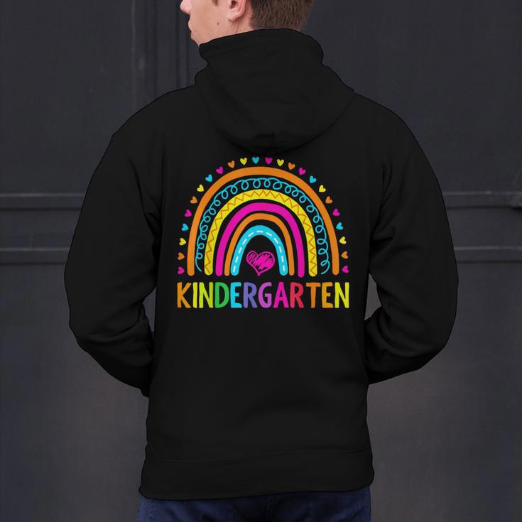 Kindergarten Rainbow Girls Boys Teacher First Day Of School Men's Hoodie Back Print, gift for family, gift for coworker