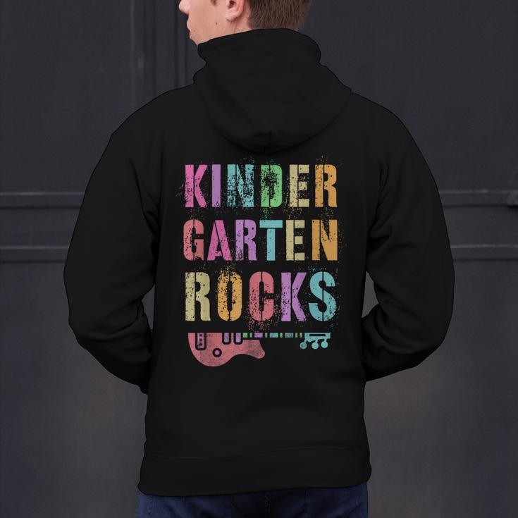 KINDERGARTEN ROCKS Teacher Crew Rock Star Kinder Team Men's Hoodie Back Print, gift for family, gift for coworker