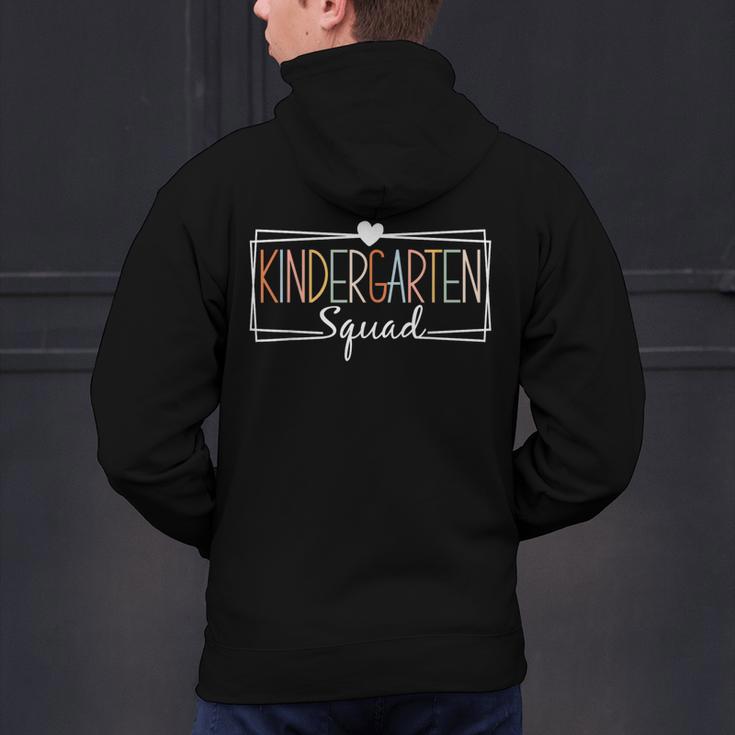 Kindergarten Squad Teachers Kids Kindergarten Back To School Men's Hoodie Back Print, gift for family, gift for coworker