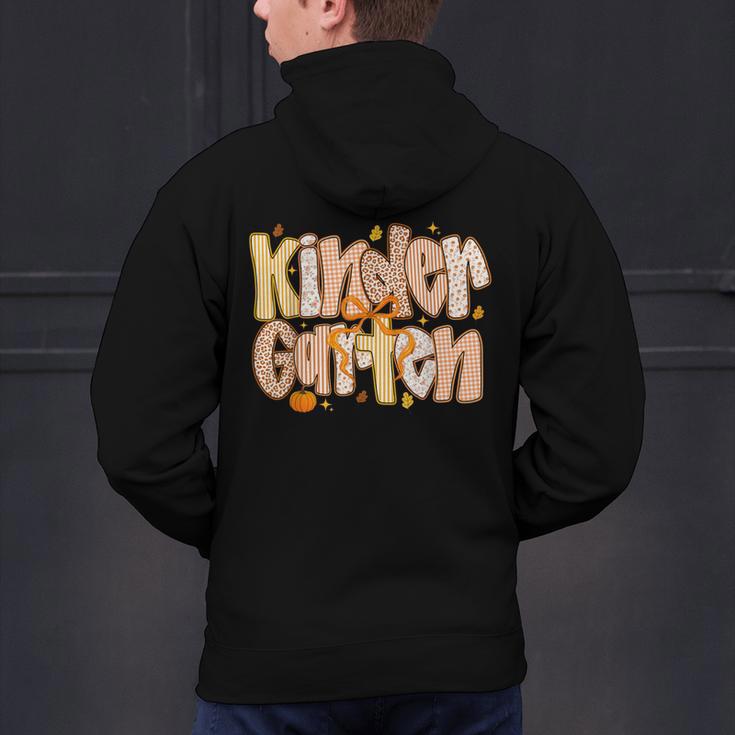 Kindergarten Teacher Fall Pumpkin Autumn Cute Men's Hoodie Back Print, gift for family, gift for coworker Kindergarten Teacher Fall Pumpkin Autumn Cute Men's Hoodie Back Print, gift for family, gift for coworker