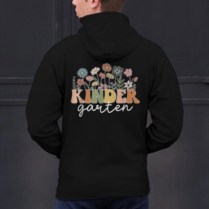Kindergarten Teacher Wildflower Back To School Floral Outfit Men Women Men's Hoodie Back Print, gift for family, gift for coworker Kindergarten Teacher Wildflower Back To School Floral Outfit Men Women Men's Hoodie Back Print, gift for family, gift for coworker
