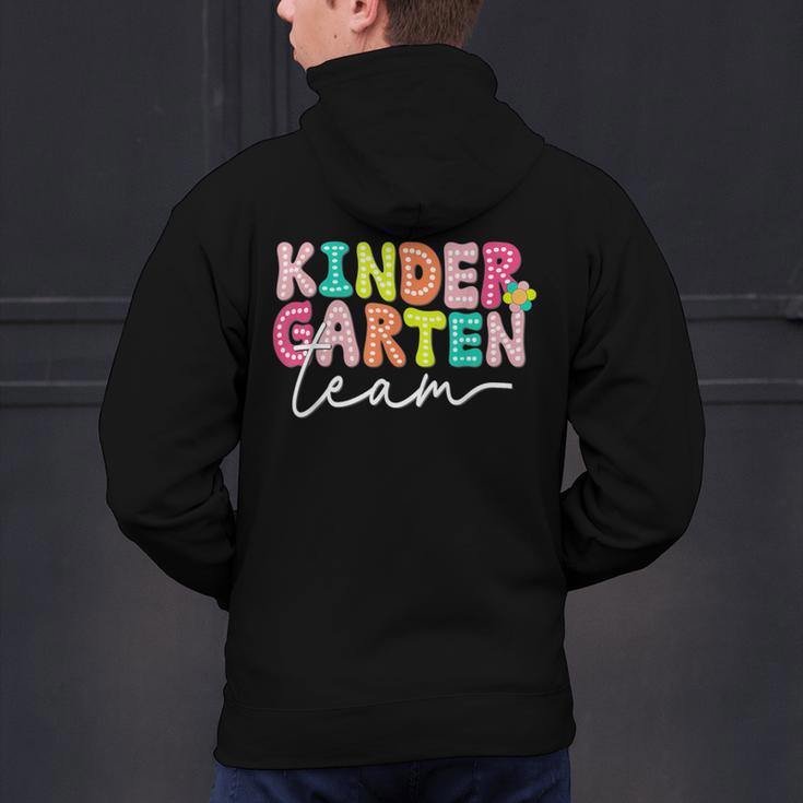 Kindergarten Team Teacher Back To School Kindergarten Squad Men's Hoodie Back Print, gift for family, gift for coworker Kindergarten Team Teacher Back To School Kindergarten Squad Men's Hoodie Back Print, gift for family, gift for coworker