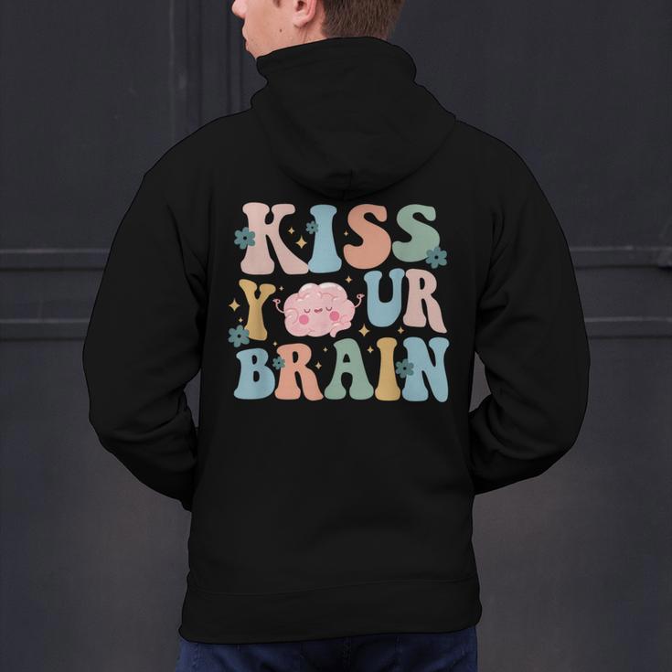 Kiss Your Brain Teacher Inspire Educate Groovy Retro Vintage Men's Hoodie Back Print, Groovy Teacher Hoodies, gift for family, gift for coworker Kiss Your Brain Teacher Inspire Educate Groovy Retro Vintage Men's Hoodie Back Print, Groovy Teacher Hoodies, gift for family, gift for coworker