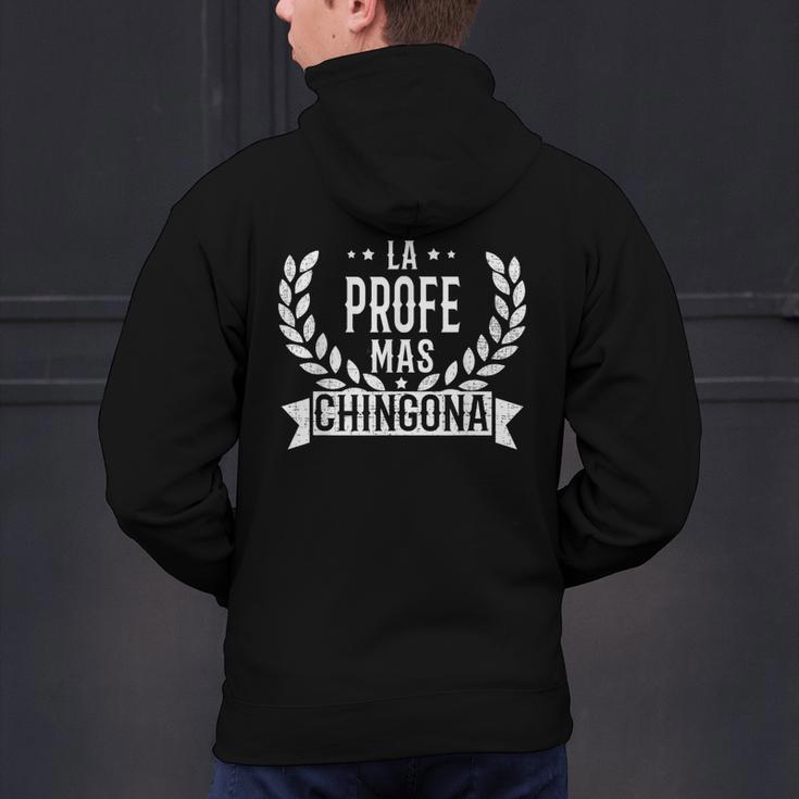 La Profe Mas Chingona Spanish Female Teacher Men's Hoodie Back Print, gift for family, gift for coworker