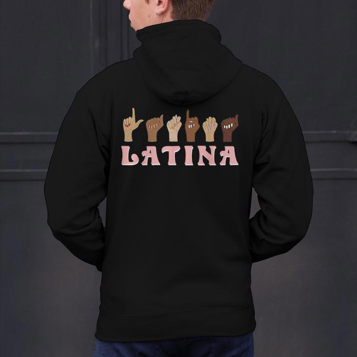 Latina ASL American Sign Language Latina Power ASL Teacher Men's Hoodie Back Print, gift for family, gift for coworker Latina ASL American Sign Language Latina Power ASL Teacher Men's Hoodie Back Print, gift for family, gift for coworker