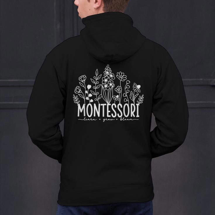 Learn Grow Bloom Wildflowers Appreciation Montessori Teacher Men's Hoodie Back Print, gift for family, gift for coworker Learn Grow Bloom Wildflowers Appreciation Montessori Teacher Men's Hoodie Back Print, gift for family, gift for coworker