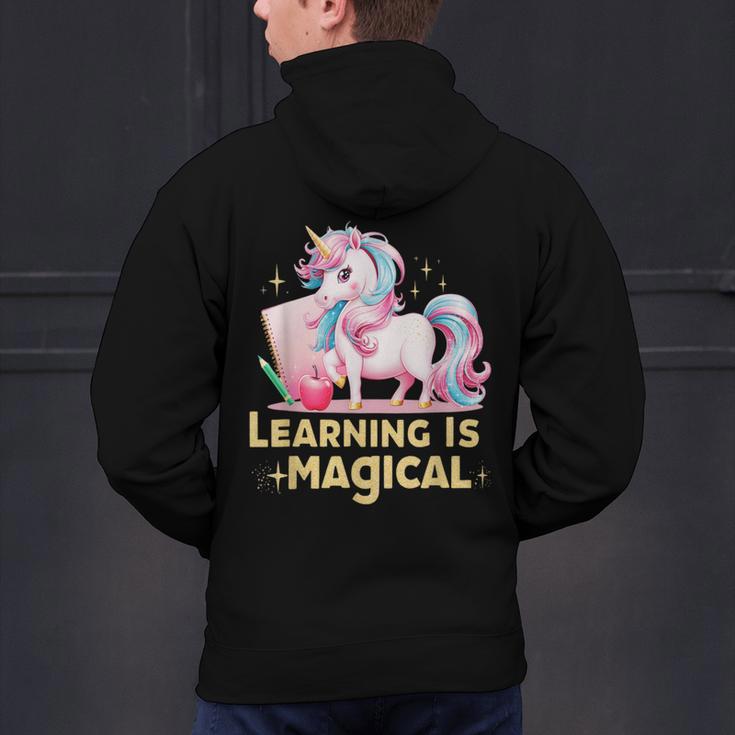 LEARNING IS MAGICAL TEACHER UNICORN BACK TO SCHOOL UNICORN Men's Hoodie Back Print, gift for family, gift for coworker LEARNING IS MAGICAL TEACHER UNICORN BACK TO SCHOOL UNICORN Men's Hoodie Back Print, gift for family, gift for coworker