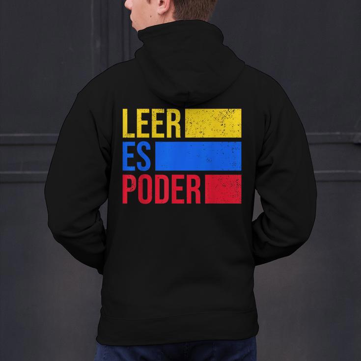 Leer Es Poder Colombian Spanish Teacher Maestra Colombia Men's Hoodie Back Print, gift for family, gift for coworker Leer Es Poder Colombian Spanish Teacher Maestra Colombia Men's Hoodie Back Print, gift for family, gift for coworker