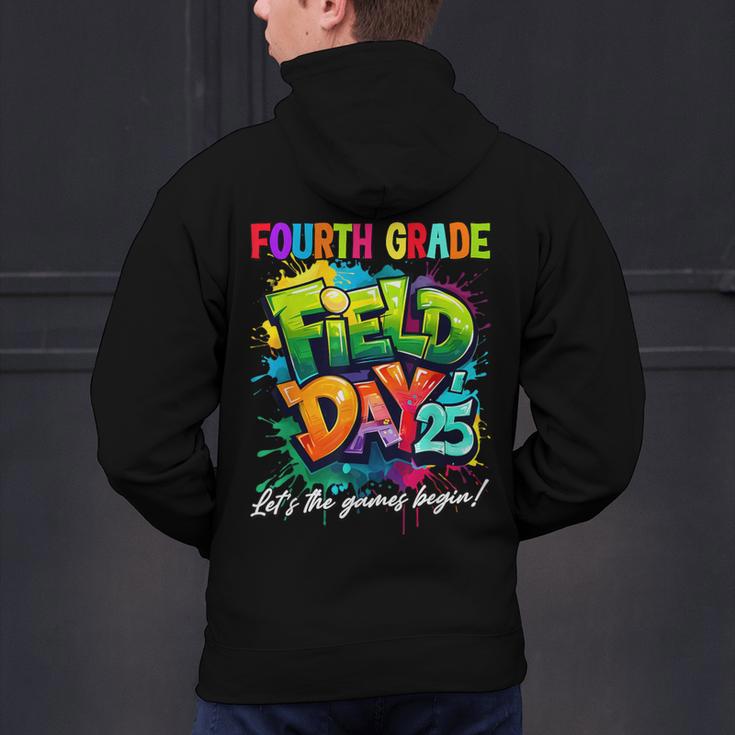 Let The Games Begin Fourth Grade Field Day 2025 Teacher Kid Men's Hoodie Back Print, gift for family, gift for coworker Let The Games Begin Fourth Grade Field Day 2025 Teacher Kid Men's Hoodie Back Print, gift for family, gift for coworker