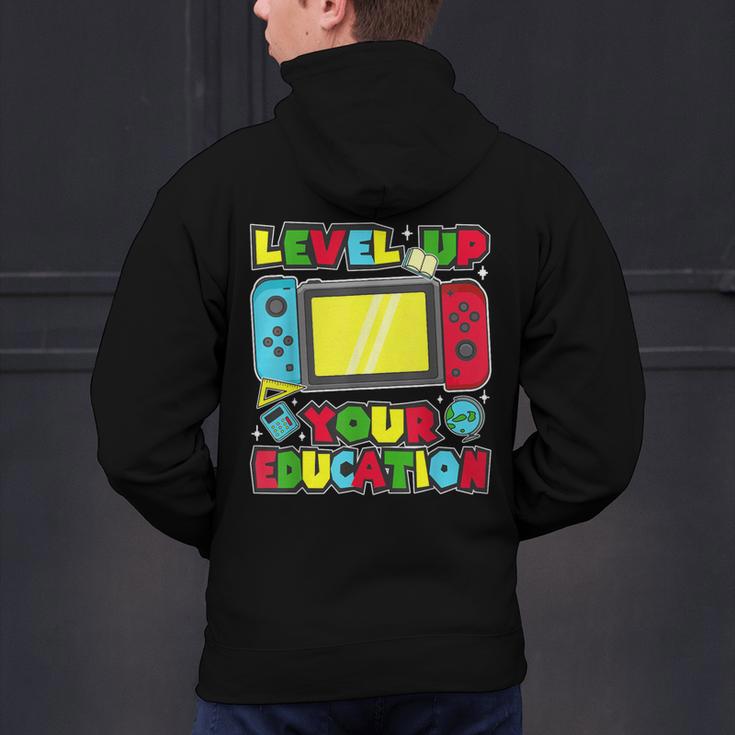 Level Up Your Education Gaming Inspired Teacher Gamers Men's Hoodie Back Print, gift for family, gift for coworker Level Up Your Education Gaming Inspired Teacher Gamers Men's Hoodie Back Print, gift for family, gift for coworker