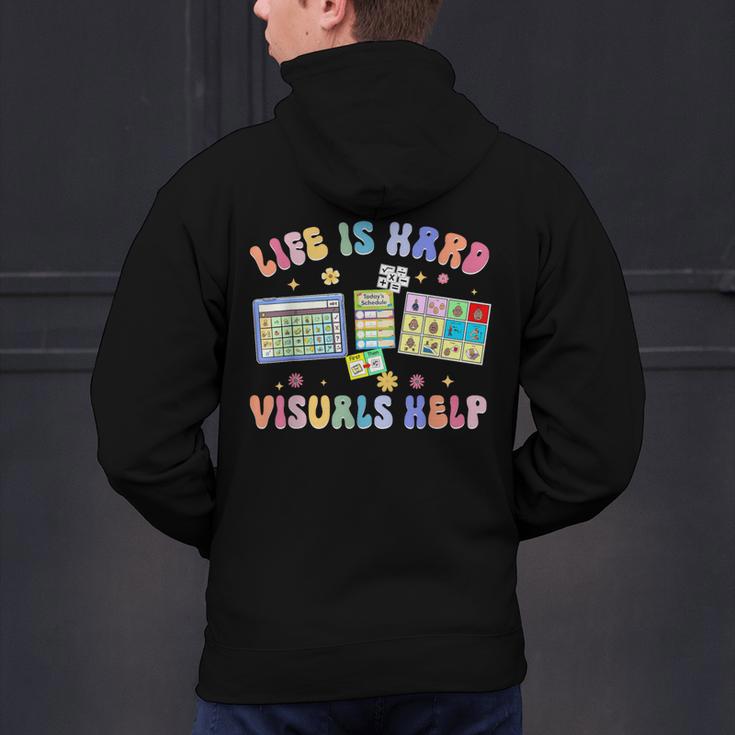 Life Is Hard Visuals Help Special Education Teacher SPED Men's Hoodie Back Print, gift for family, gift for coworker Life Is Hard Visuals Help Special Education Teacher SPED Men's Hoodie Back Print, gift for family, gift for coworker