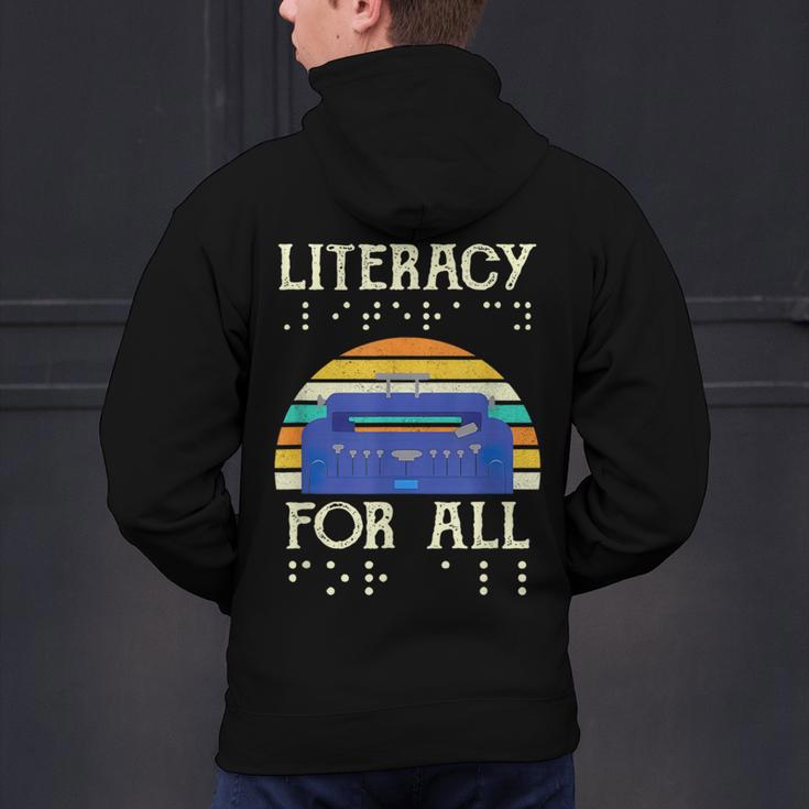 Literacy For All Visually Impaired Braille Teacher The Blind Men's Hoodie Back Print, gift for family, gift for coworker