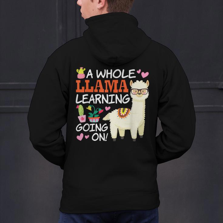 Llama Learning T Shirt Teachers Students Alpaca Lovers Men's Hoodie Back Print, gift for family, gift for coworker Llama Learning T Shirt Teachers Students Alpaca Lovers Men's Hoodie Back Print, gift for family, gift for coworker