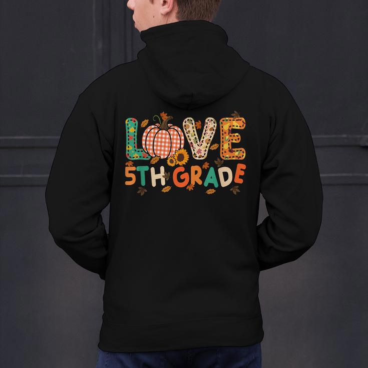 Love 5th Grade Thanksgiving Colorful Fall Leaves Teacher Men's Hoodie Back Print, gift for family, gift for coworker Love 5th Grade Thanksgiving Colorful Fall Leaves Teacher Men's Hoodie Back Print, gift for family, gift for coworker