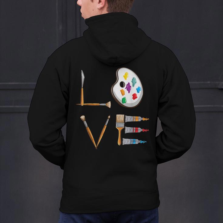 Love Art For Artist Art Teacher Men's Hoodie Back Print, gift for family, gift for coworker Love Art For Artist Art Teacher Men's Hoodie Back Print, gift for family, gift for coworker