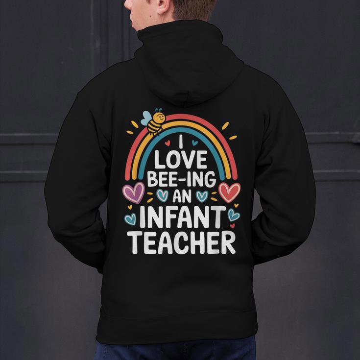 I Love Bee-Ing An Infant Teacher Toddler Teaching Men's Hoodie Back Print, gift for family, gift for coworker I Love Bee-Ing An Infant Teacher Toddler Teaching Men's Hoodie Back Print, gift for family, gift for coworker
