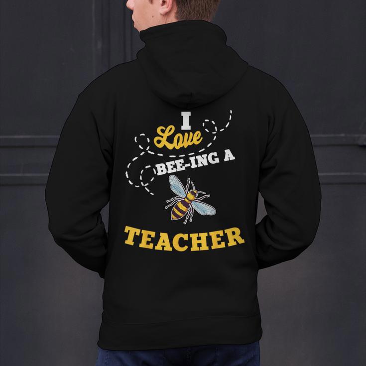 I Love Bee-Ing A Teacher Honey Bee Job Profession Men's Hoodie Back Print, gift for family, gift for coworker I Love Bee-Ing A Teacher Honey Bee Job Profession Men's Hoodie Back Print, gift for family, gift for coworker