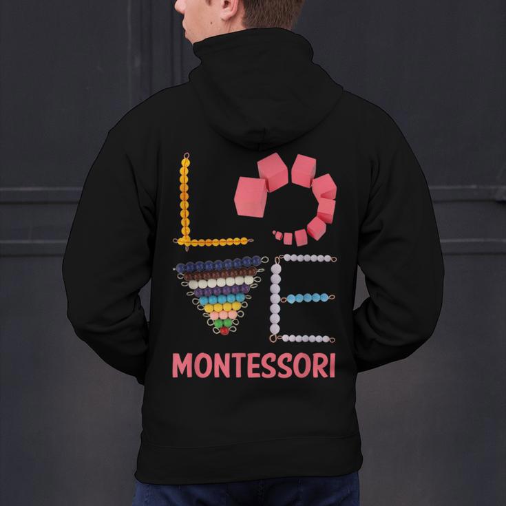 Love Montessori Education Math Teacher Men's Hoodie Back Print, gift for family, gift for coworker