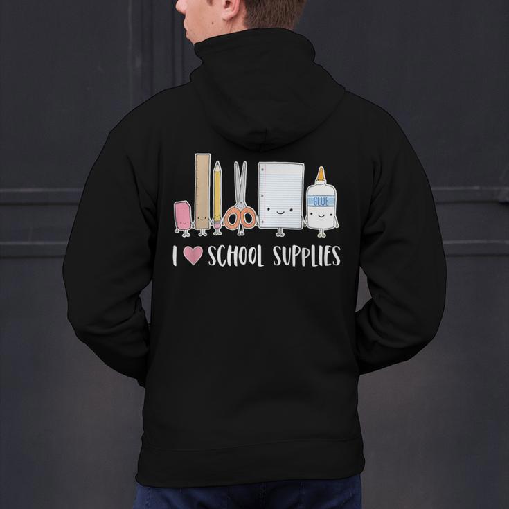 I Love School Supplies Teacher Shirt Men's Hoodie Back Print, gift for family, gift for coworker
