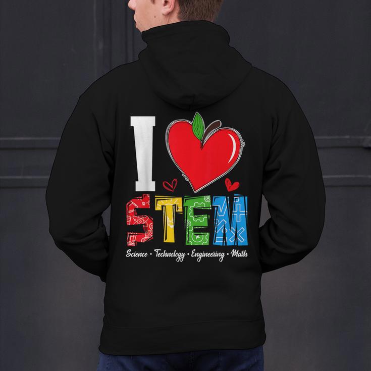 I Love STEM Student Teacher 1st Day Of School Back To School Men's Hoodie Back Print, gift for family, gift for coworker