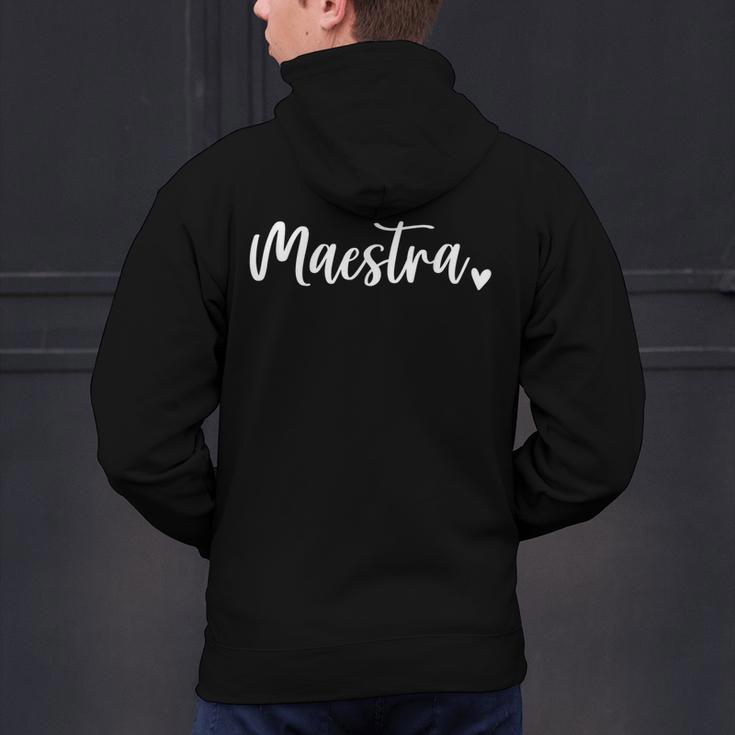 Maestra Cute Bilingual Spanish Teacher Men's Hoodie Back Print, gift for family, gift for coworker Maestra Cute Bilingual Spanish Teacher Men's Hoodie Back Print, gift for family, gift for coworker