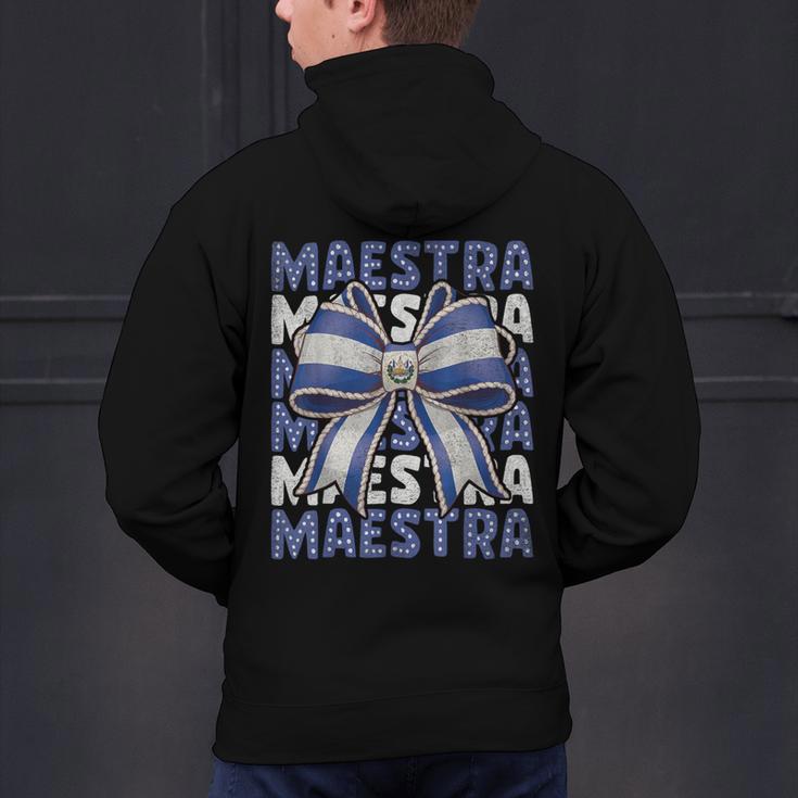 Maestra El Salvador Coquette Bow Hispanic Spanish Teacher Men's Hoodie Back Print, gift for family, gift for coworker Maestra El Salvador Coquette Bow Hispanic Spanish Teacher Men's Hoodie Back Print, gift for family, gift for coworker