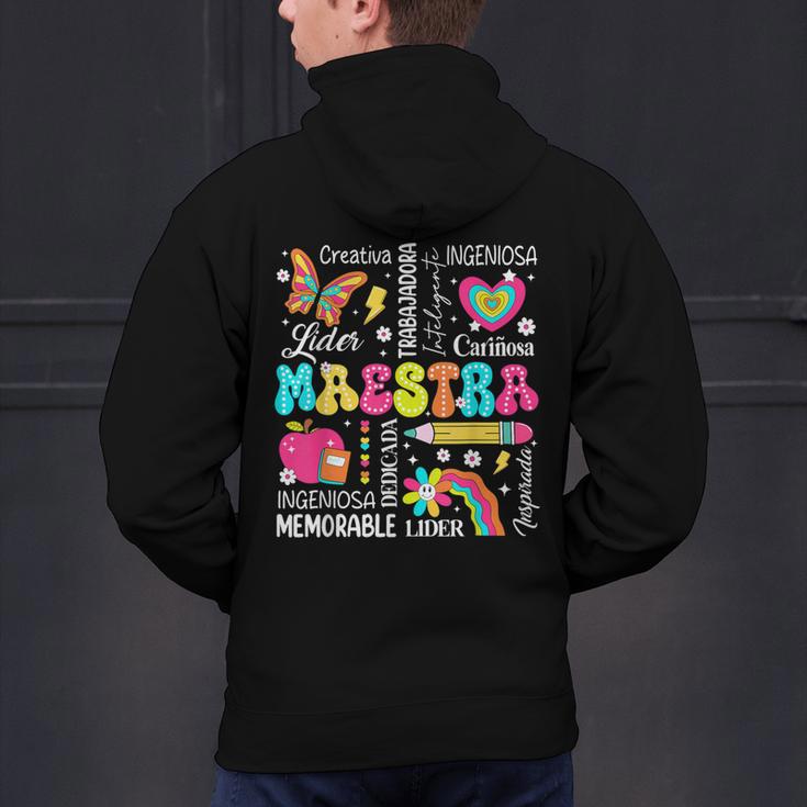 Maestra Spanish Teacher Back To School Maestra De Espanol Men's Hoodie Back Print, gift for family, gift for coworker Maestra Spanish Teacher Back To School Maestra De Espanol Men's Hoodie Back Print, gift for family, gift for coworker