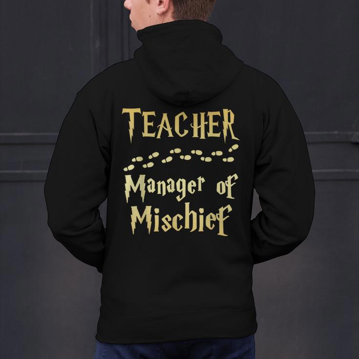Magical Teacher Manager Of Mischief Birthday Family Party Men's Hoodie Back Print, gift for family, gift for coworker