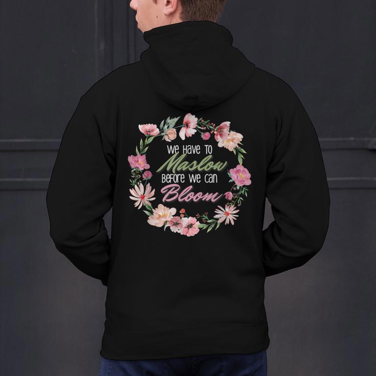 Maslow Before Blooms SPED Teacher School Psychologist Retro Men Women Men's Hoodie Back Print, gift for family, gift for coworker