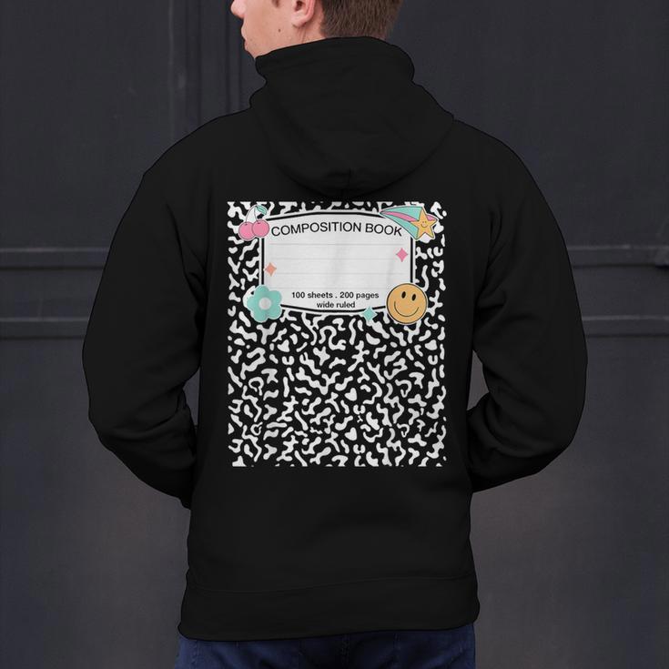 Matching Group Halloween Teacher Composition Book Notebook Men's Hoodie Back Print, gift for family, gift for coworker Matching Group Halloween Teacher Composition Book Notebook Men's Hoodie Back Print, gift for family, gift for coworker