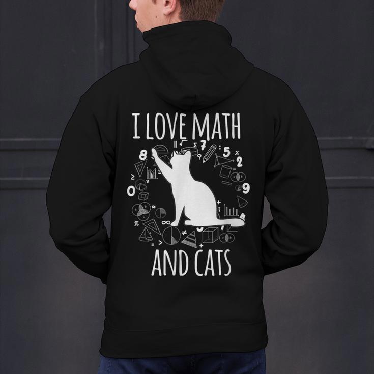 Math Nerd Math Teacher Cat Lover I Love Math And Cats Men's Hoodie Back Print, gift for family, gift for coworker