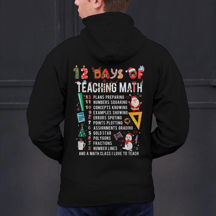Math Teacher Christmas 12 Days Of Teaching Math Christmas Men's Hoodie Back Print, gift for family, gift for coworker