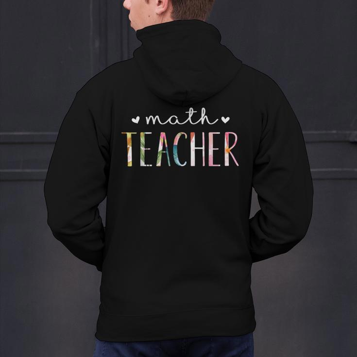 Math Teacher Cute Floral Men's Hoodie Back Print, gift for family, gift for coworker