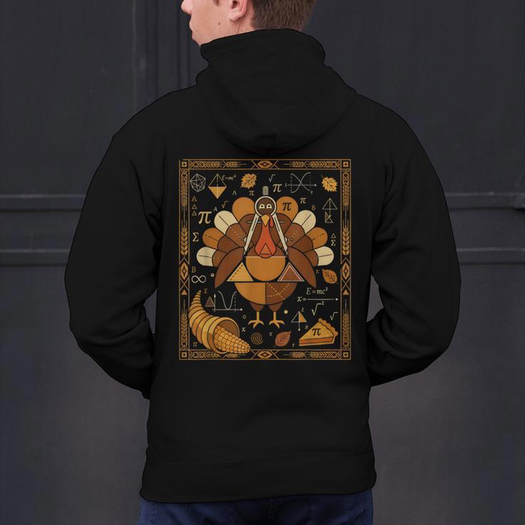 Math Turkey Teacher Thanksgiving Geometric Pi Equation Men's Hoodie Back Print, gift for family, gift for coworker