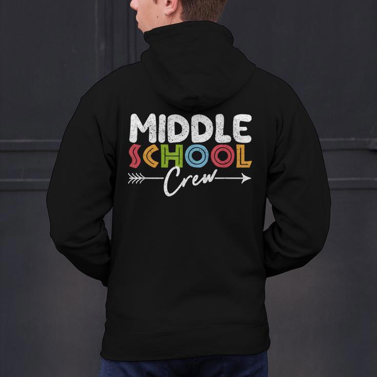 Middle School Crew Retro Teacher Student Vintage Men's Hoodie Back Print, gift for family, gift for coworker