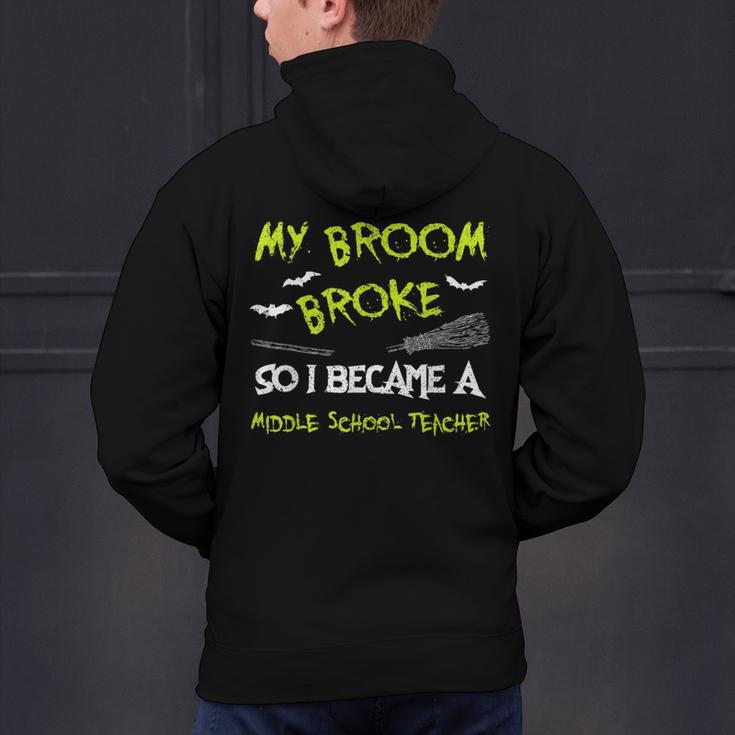 Middle School Teacher Halloween Costume Shirt Lazy Men's Hoodie Back Print, gift for family, gift for coworker