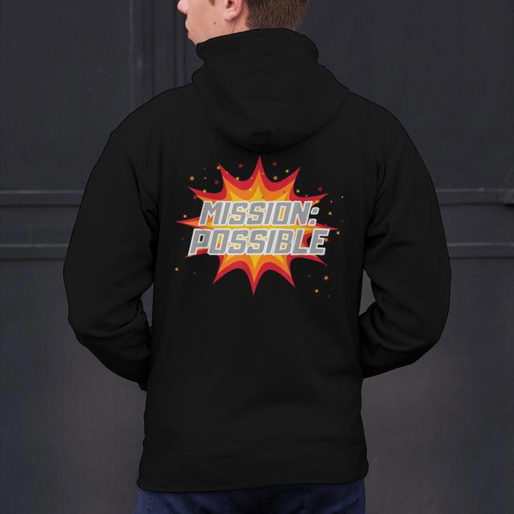 Mission Possible Motivational Inspirational School Teacher Men's Hoodie Back Print, gift for family, gift for coworker Mission Possible Motivational Inspirational School Teacher Men's Hoodie Back Print, gift for family, gift for coworker