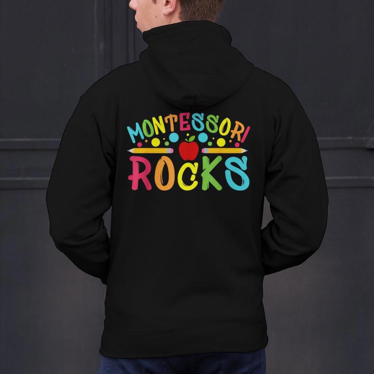 Montessori Rocks Montessori Teacher Back To School Men's Hoodie Back Print, gift for family, gift for coworker Montessori Rocks Montessori Teacher Back To School Men's Hoodie Back Print, gift for family, gift for coworker