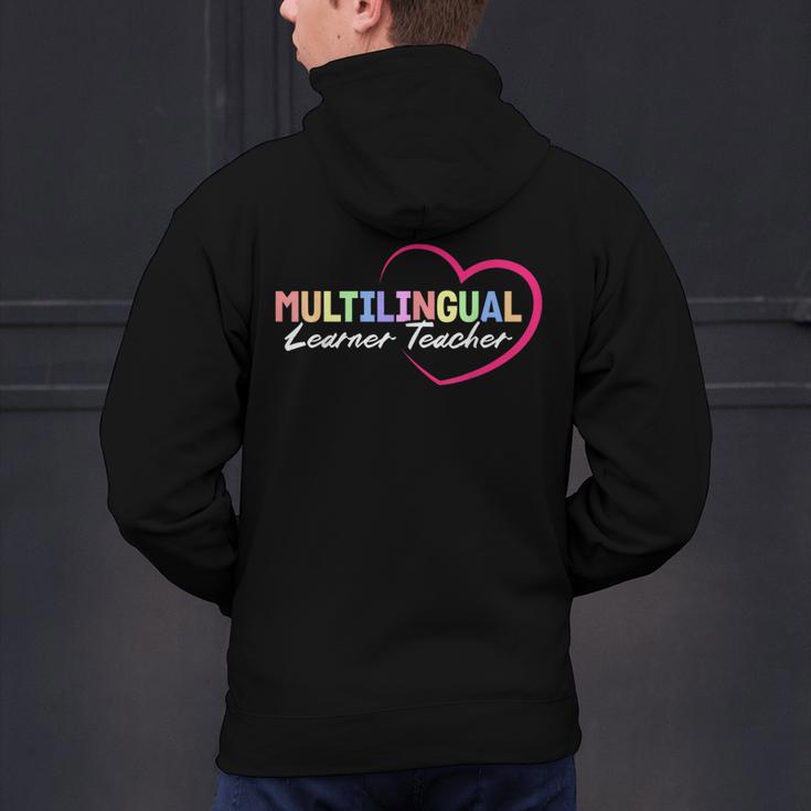 Multilingual Learner Teacher Heart Men's Hoodie Back Print, gift for family, gift for coworker Multilingual Learner Teacher Heart Men's Hoodie Back Print, gift for family, gift for coworker