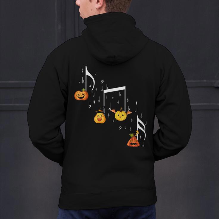Music Note Pumpkin Fall Music Teacher Halloween Costume Men's Hoodie Back Print, gift for family, gift for coworker