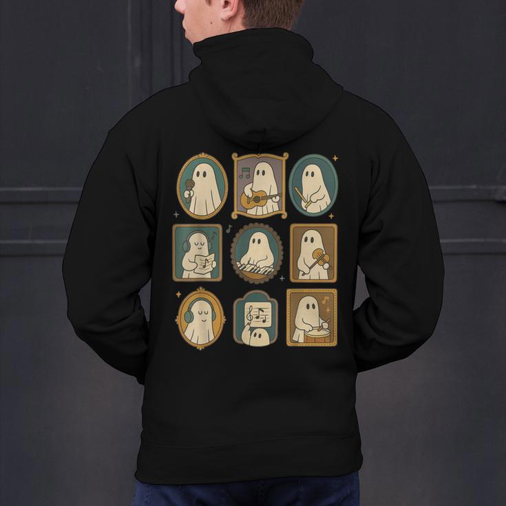 Music Teacher Orchestra Spooky Halloween Ghost Band Men's Hoodie Back Print, gift for family, gift for coworker Music Teacher Orchestra Spooky Halloween Ghost Band Men's Hoodie Back Print, gift for family, gift for coworker