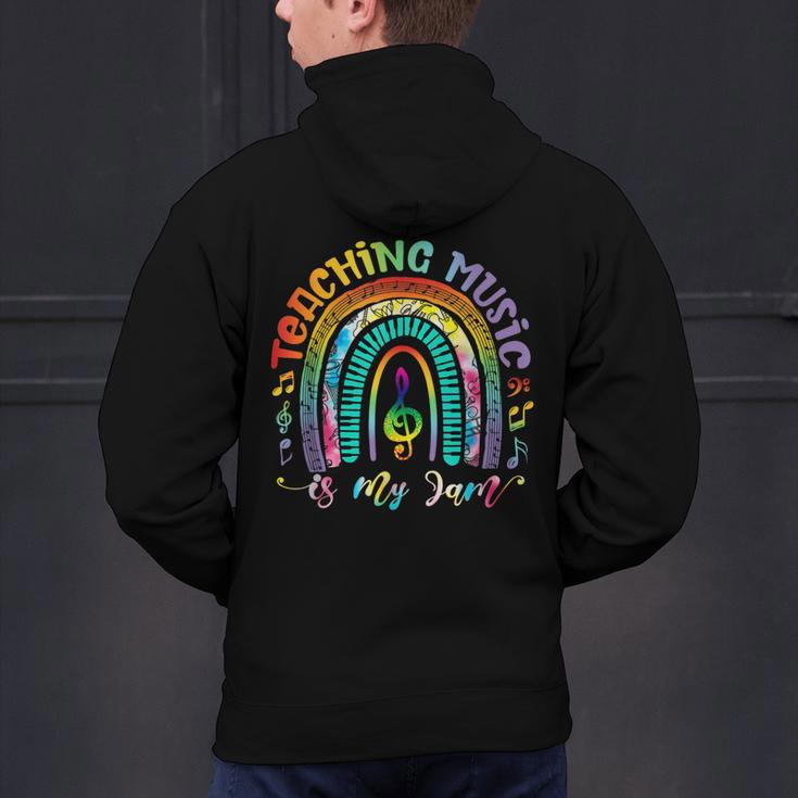 Musical Teacher Teaching Music Is My Jam Rainbow Tie Dye Men's Hoodie Back Print, gift for family, gift for coworker Musical Teacher Teaching Music Is My Jam Rainbow Tie Dye Men's Hoodie Back Print, gift for family, gift for coworker