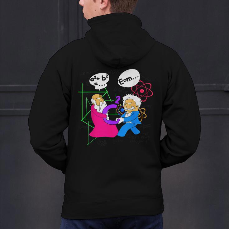 Nerdy Pythagoras Fighting Over C Squared Math Teacher Men's Hoodie Back Print, gift for family, gift for coworker Nerdy Pythagoras Fighting Over C Squared Math Teacher Men's Hoodie Back Print, gift for family, gift for coworker