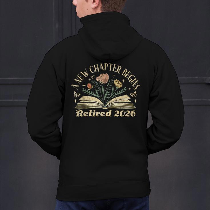 A New Chapter Begins Retired 2026 Teacher Retirement Men's Hoodie Back Print, gift for family, gift for coworker A New Chapter Begins Retired 2026 Teacher Retirement Men's Hoodie Back Print, gift for family, gift for coworker