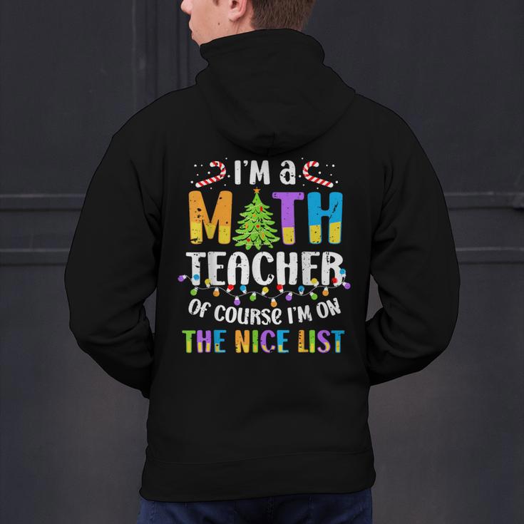 On The Nice List Christmas Math Teacher Women Men Men's Hoodie Back Print, gift for family, gift for coworker On The Nice List Christmas Math Teacher Women Men Men's Hoodie Back Print, gift for family, gift for coworker