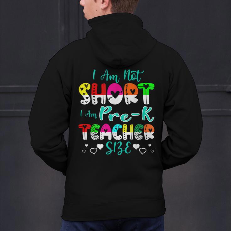 I Am Not Short I Am Pre-K Teacher Size Teacher For Men Women Kids Men's Hoodie Back Print, gift for family, gift for coworker I Am Not Short I Am Pre-K Teacher Size Teacher For Men Women Kids Men's Hoodie Back Print, gift for family, gift for coworker