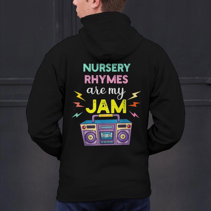Nursery Rhymes Are My Jam 80s Retro Teachers & Students Kids Men's Hoodie Back Print, gift for family, gift for coworker Nursery Rhymes Are My Jam 80s Retro Teachers & Students Kids Men's Hoodie Back Print, gift for family, gift for coworker