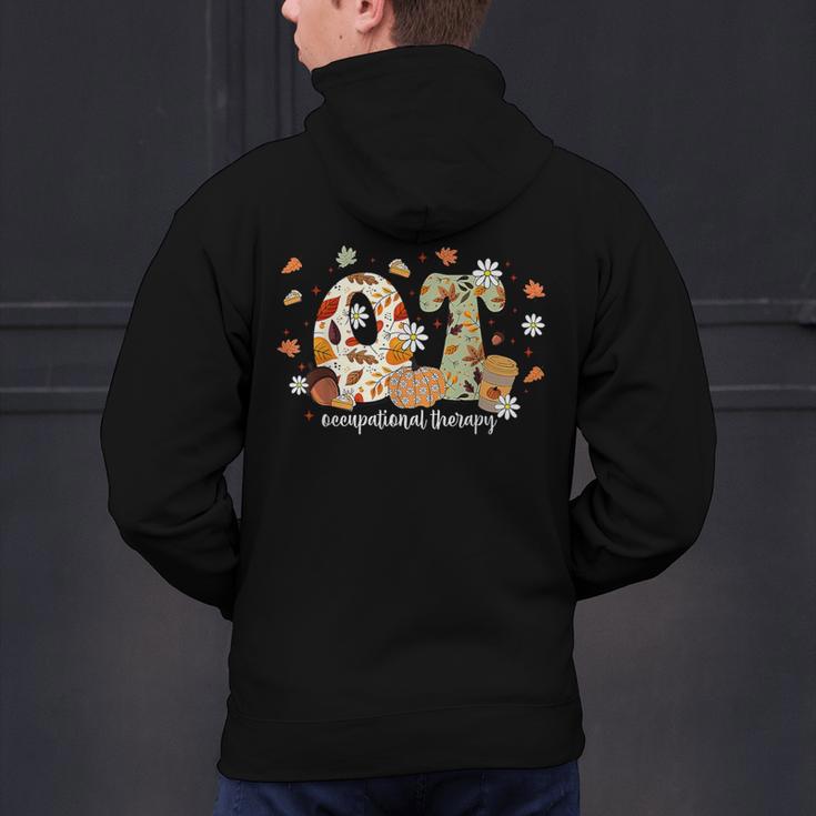 Occupational Therapy Fall Autumn Pumpkin Flower OTA Teacher Men's Hoodie Back Print, gift for family, gift for coworker Occupational Therapy Fall Autumn Pumpkin Flower OTA Teacher Men's Hoodie Back Print, gift for family, gift for coworker