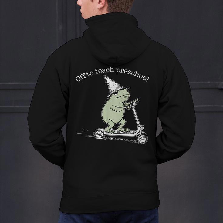 Off To Teach Preschool Pre-K Teacher Back To School Frog Men's Hoodie Back Print, gift for family, gift for coworker Off To Teach Preschool Pre-K Teacher Back To School Frog Men's Hoodie Back Print, gift for family, gift for coworker